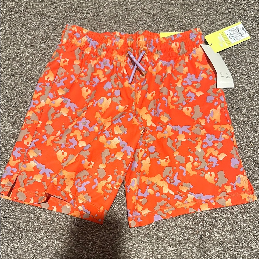 Kid’s Orange Camouflage Swim Shorts